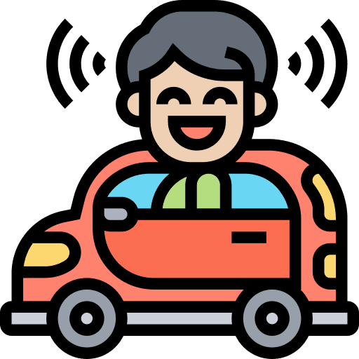 Driverless car location transportation autonomous car icon