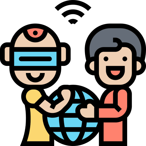 Human human bot connection icon