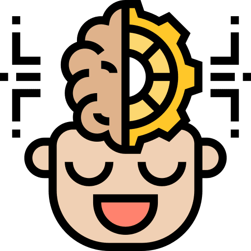 Brain robotics automaton simulation icon