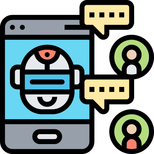 Conversation robot chat bubbles business and finance icon Conversation robot chat bubbles business and finance icon