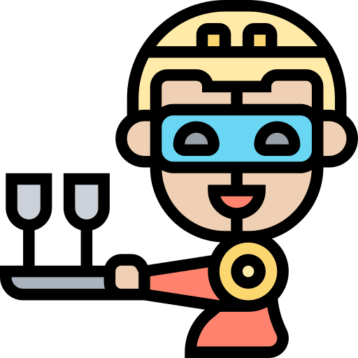 Robot assistant food and restaurant electronics robotics icon Robot assistant food and restaurant electronics robotics icon