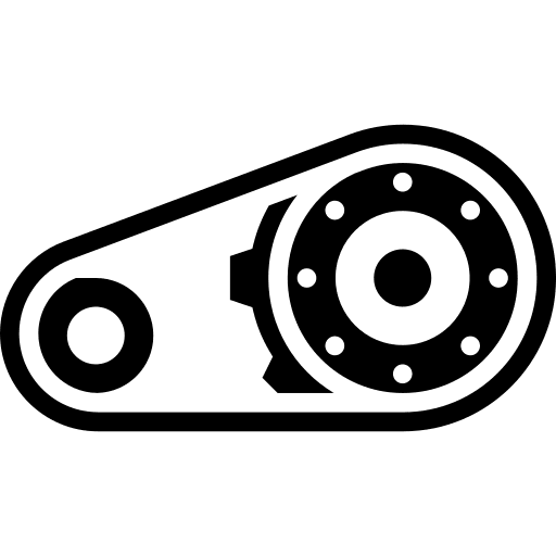 Drive belt engine mechanic transportation icon
