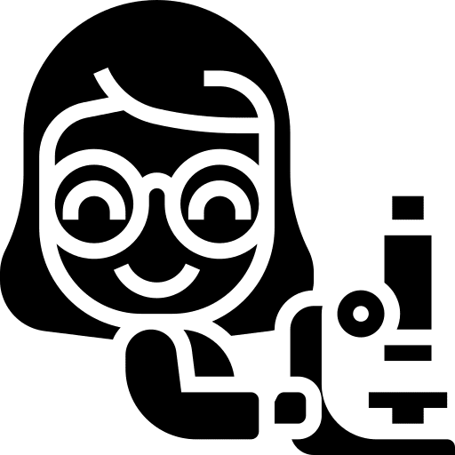 Researcher laboratory microscope data scientist icon