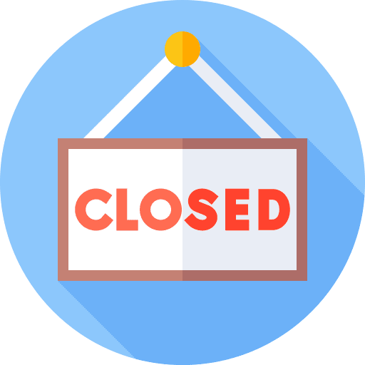 Closed sign store signaling icon