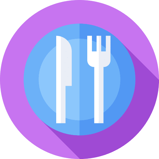 Cutlery fork knife plate icon