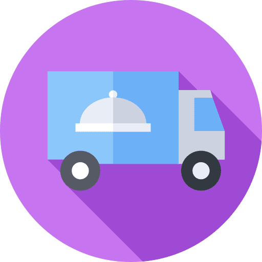 Catering truck lorry shipping and delivery icon Catering truck lorry shipping and delivery icon