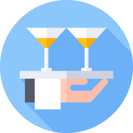 Waiter serving cloche food tray icon Waiter serving cloche food tray icon