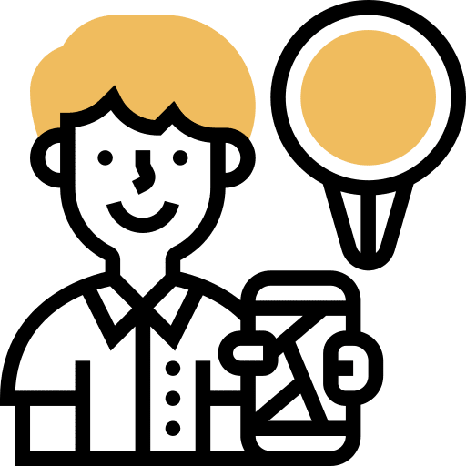 Phone navigation map man icon