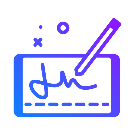 Digital signature sign identification digital icon
