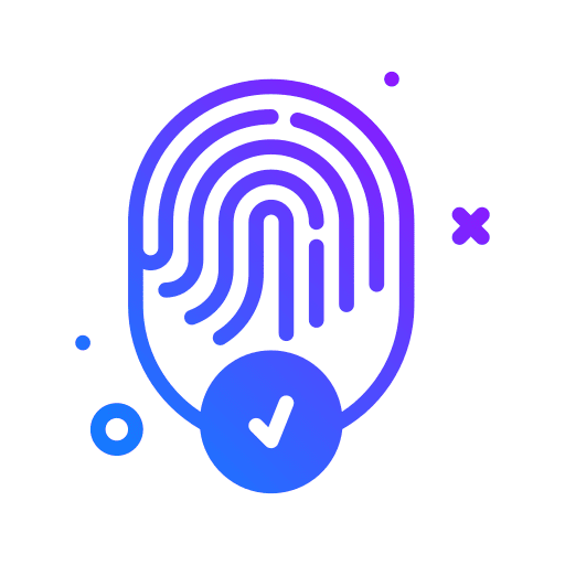 Fingerprint approve security identification icon