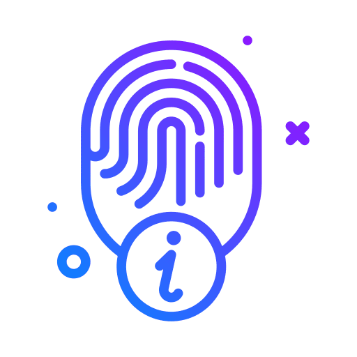 Info fingerprint security id icon Info fingerprint security id icon