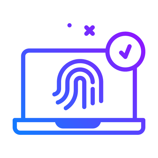 Laptop approve security login icon Laptop approve security login icon