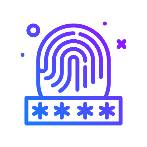 Password login fingerprint security icon Password login fingerprint security icon