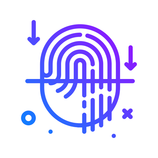 Scan finger identification scan icon Scan finger identification scan icon