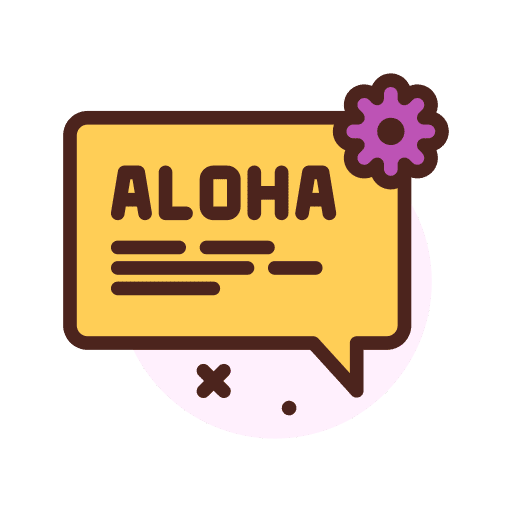 Aloha aloha language bubble chat icon
