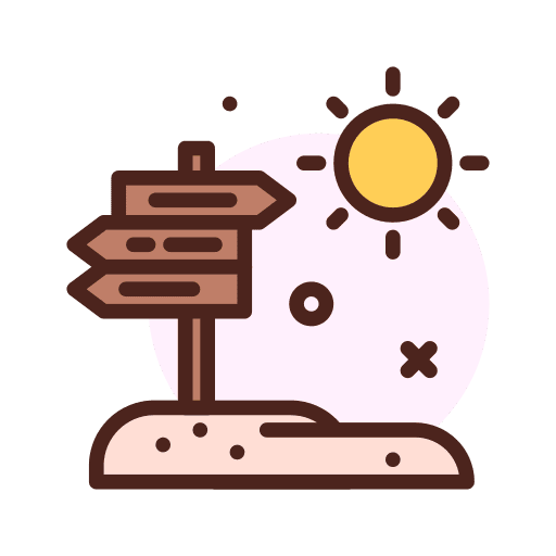 Direction travel signaling desert icon