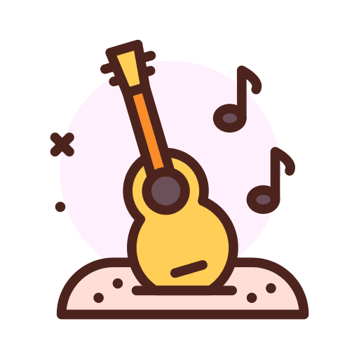 Guitar acoustic guitar music and multimedia guitar icon
