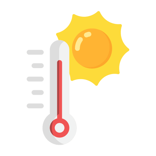 Temperature weather heat sun icon