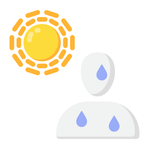 Sweating weather sun heat icon Sweating weather sun heat icon