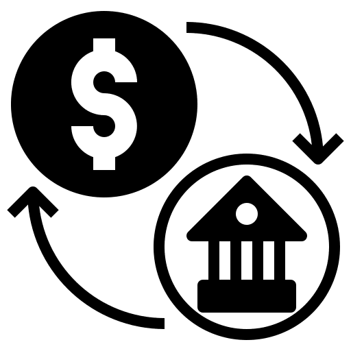 Exchange bank transfer deposit money transfer icon