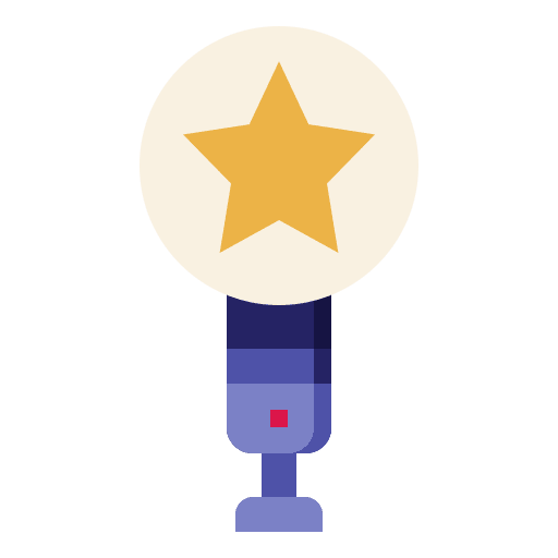Star review rating broadcasting icon