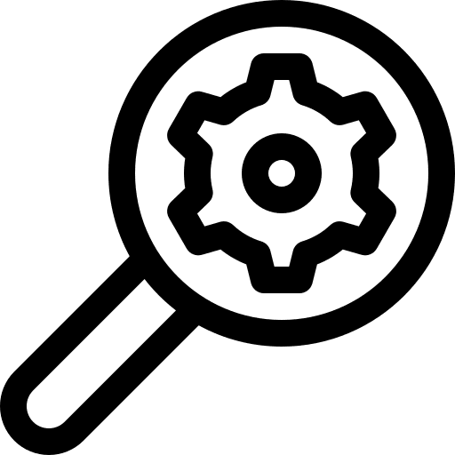 Research industry zoom exam icon