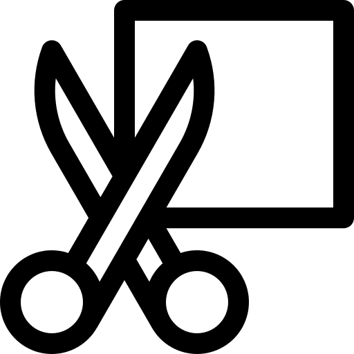 Scissor cutting square edit tools icon