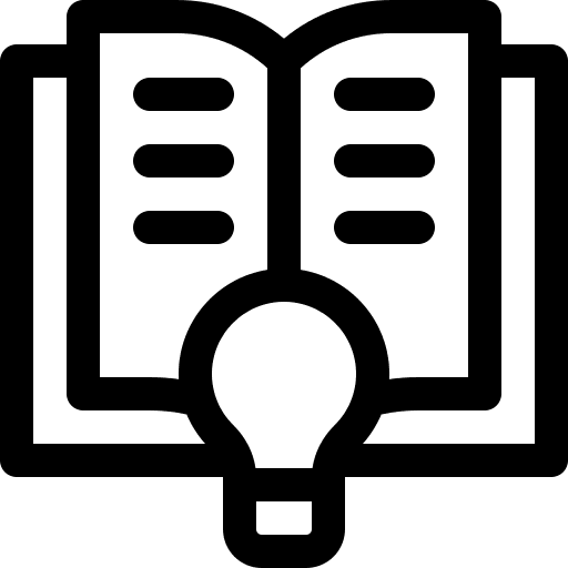 Learning light bulb study open book icon