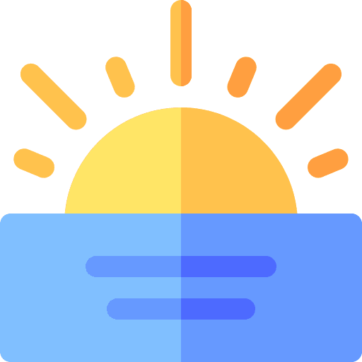 Dawn sun sea sunrise icon
