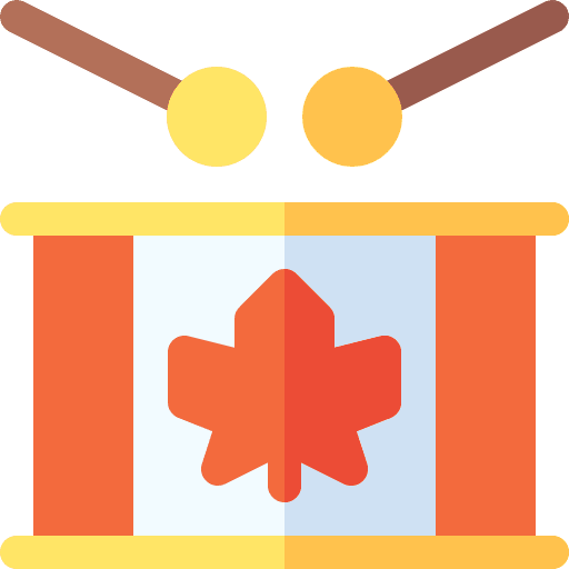 Drum parade drumstick leaf icon