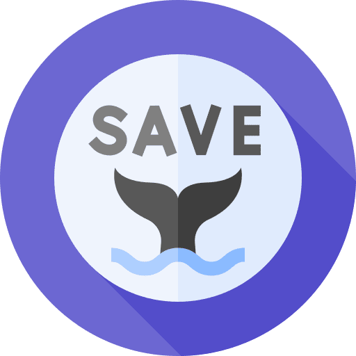 Whales fish extinction risk water icon
