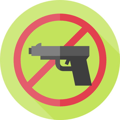 No weapons violence forbidden prohibition icon No weapons violence forbidden prohibition icon