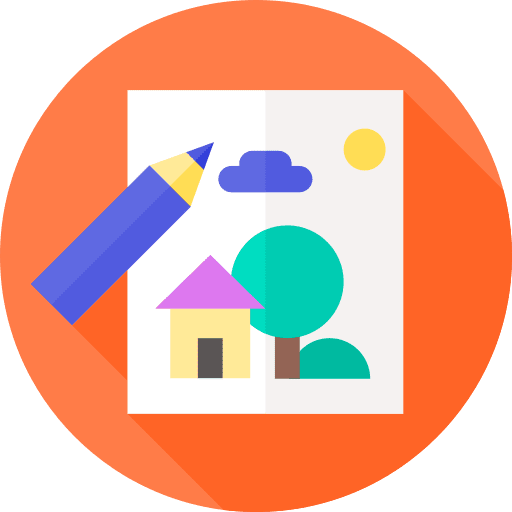Drawing kid children paper icon