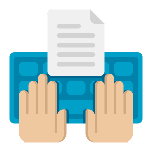 Copywriting paper file writer icon