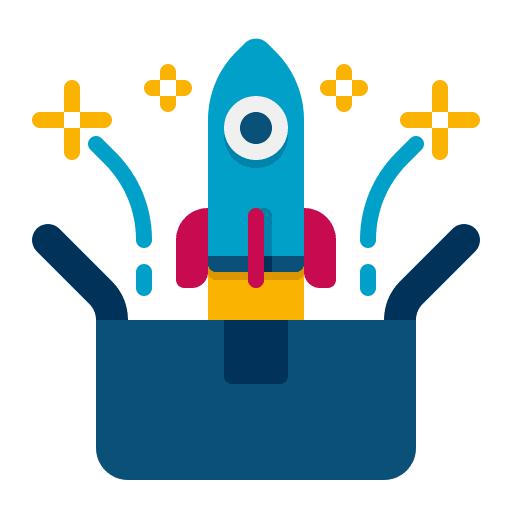 Launch product congratulations launch icon