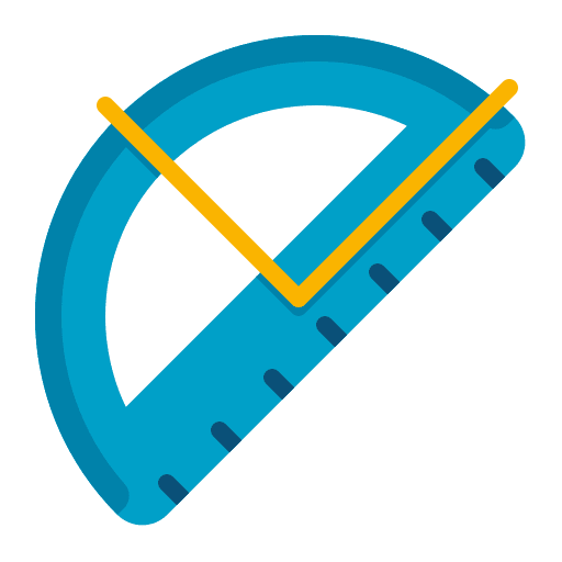 Protractor school material angle protractor icon