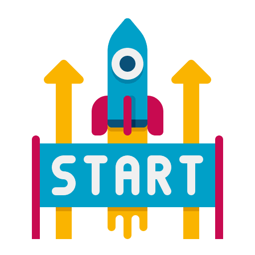 Rocket business and finance rocket space shuttle icon
