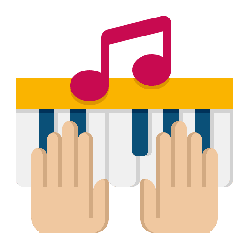 Piano keyboard instrument music and multimedia icon