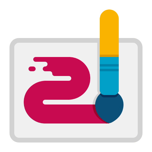 Painting brush canvas education icon