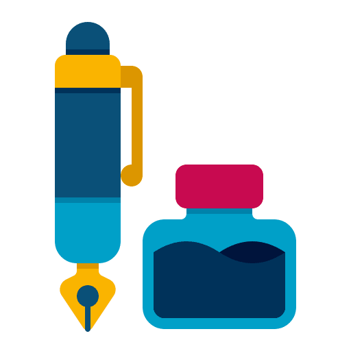 Pen and ink education quill pen ink pen icon
