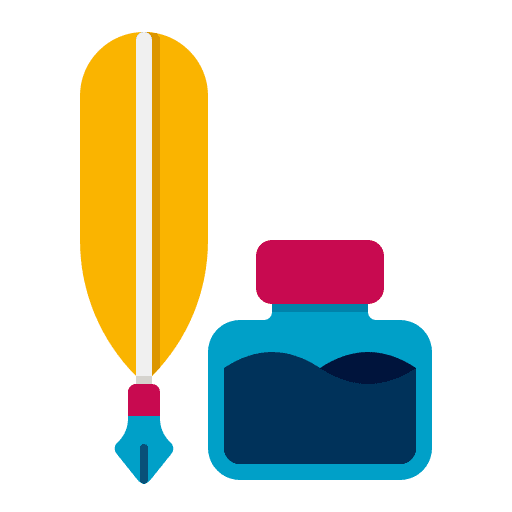Write feather pen vintage quill icon