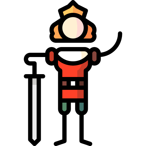 Prince character medieval sword icon