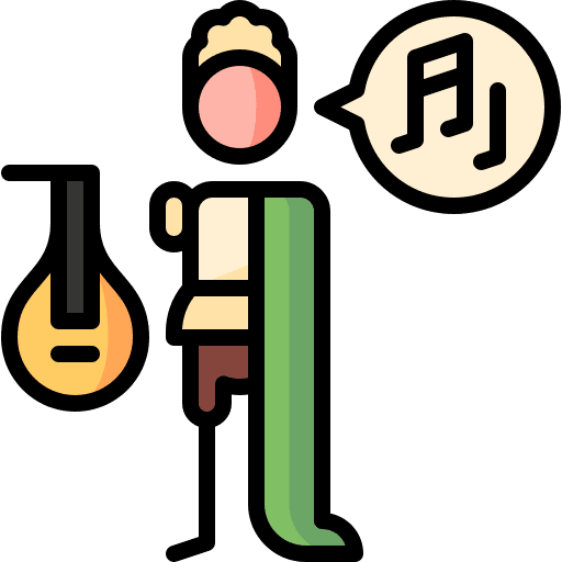 Troubadour medieval people character icon