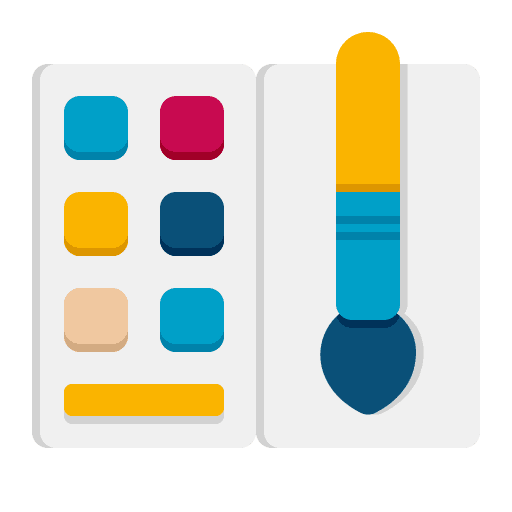 Watercolor painter painting watercolor icon