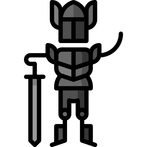 Knight helmet character sword icon Knight helmet character sword icon