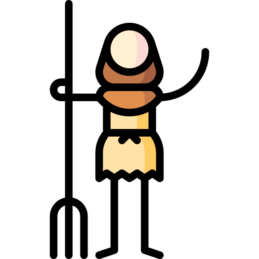 Servant medieval pitchfork people icon Servant medieval pitchfork people icon