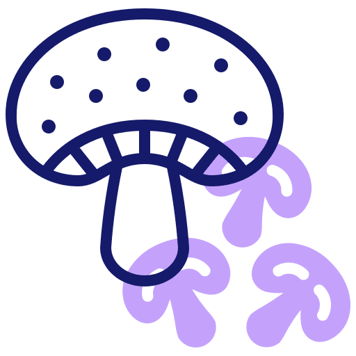 Mushroom healthy food organic food and restaurant icon