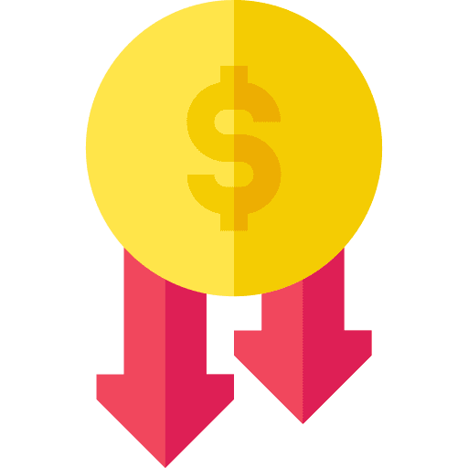 Price down low price discount business and finance icon