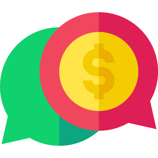 Money talk message commerce and shopping chat bubble icon Money talk message commerce and shopping chat bubble icon