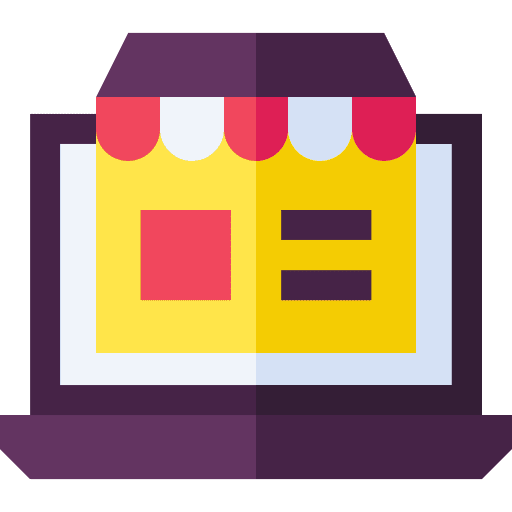 Online shopping store desktop computer online shopping icon Online shopping store desktop computer online shopping icon